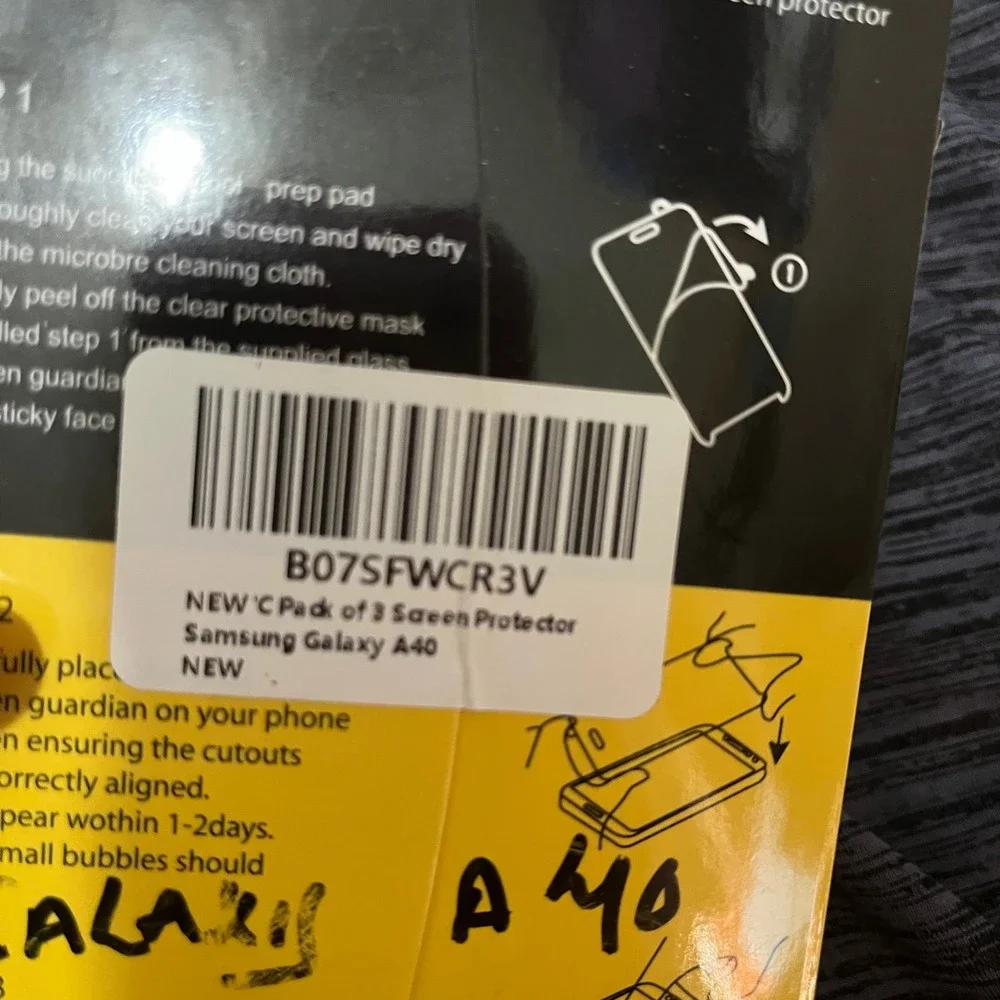 Lot of 2 Galaxy A40 Screen & Lens Protector Pack (3 pack each) Brand New